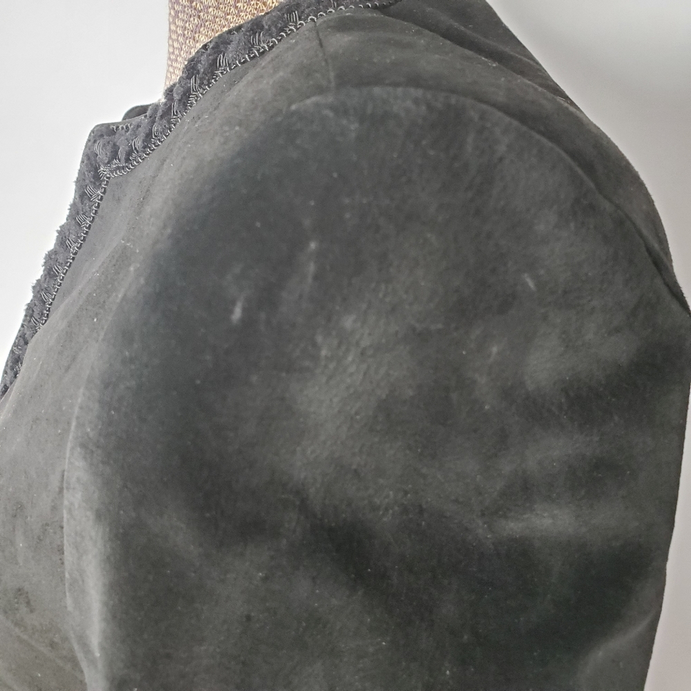 Vintage Danier black suede cropped button down jacket size small - Picture 15 of 16